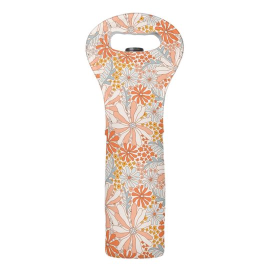 Discover Retro Flower Garden Pattern Wine Bag