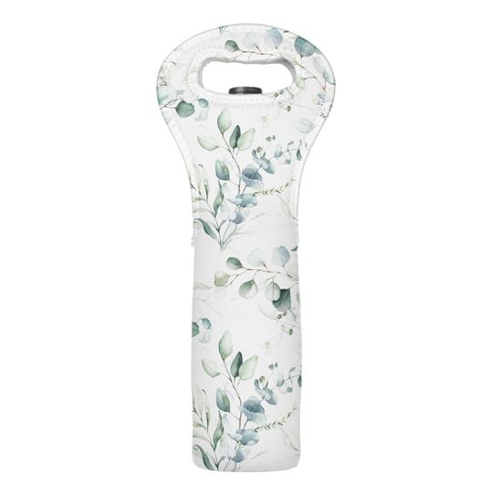 Discover Soft Eucalyptus Pattern Wine Bag