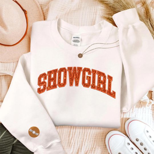 Discover Showgirl Glitter Appliqu Embroidered Shirt, In My Showgirl Era Embroidered