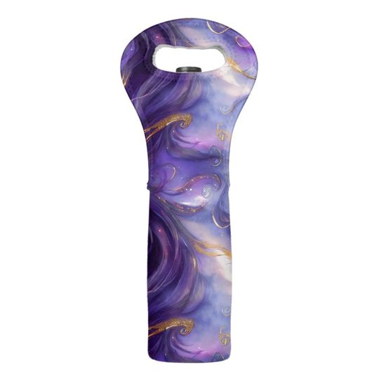 Discover Beautiful Purple Swirling Seamless Pattern Wine Bag