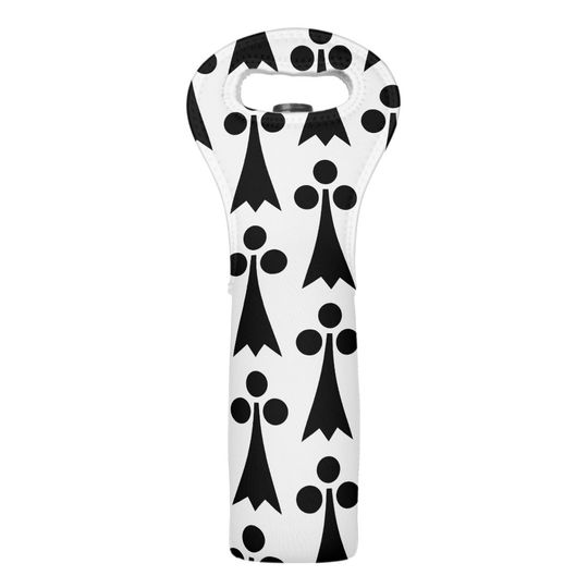 Discover Ermine Pattern, Medieval Pattern, Black on White Wine Bag