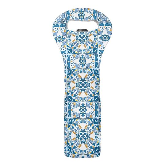 Discover Portuguese Tile Pattern Wine Bag