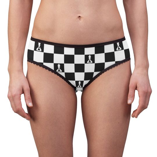 Discover Women's Briefs Black and White Checker Underwear  (Buenos New Chess)