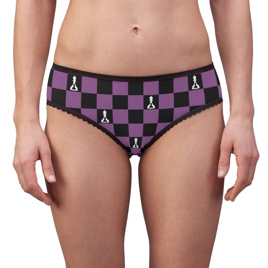 Discover Women's Briefs Purple and Black Checker Underwear  (Buenos New Chess)