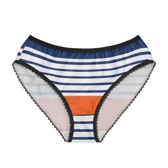 Discover Nautical Striped Women's Briefs, Comfortable Underwear, Casual Everyday Wear
