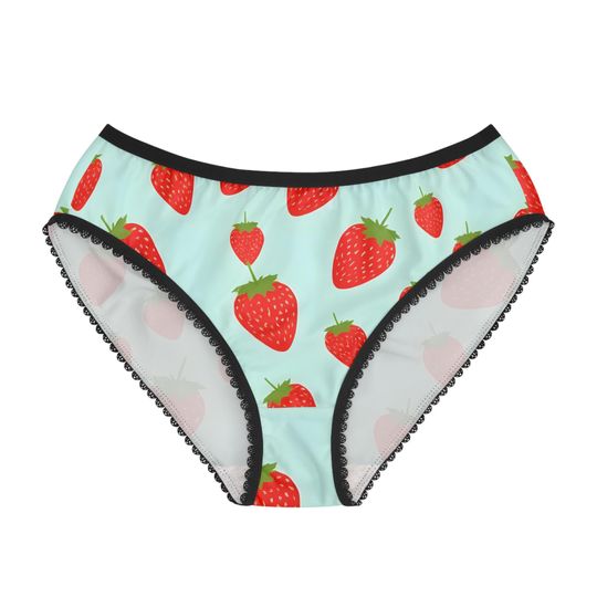 Discover Strawberry Women's Briefs with Lace Trim, Comfortable Underwear for Everyday Wear
