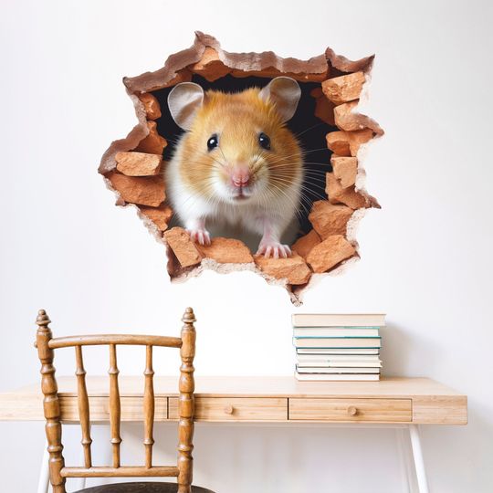 Discover Hamster Wall Sticker, Pet Wall Decal, Peel and Stick, Wall Tattoo, Rodent, Animals, Decor, Wall Art