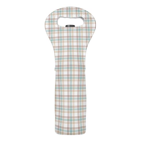 Discover EMERALD GREEN BROWN & WHITE FALL PLAID PATTERN WINE BAG