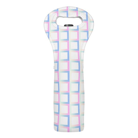 Discover White Symmetric Checkered Gradient Pattern Frames Wine Bag
