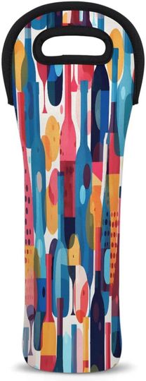 Discover Wine Bags Wine Bottles Pattern Wine Tote Bag Single Bottle Wine Carrier
