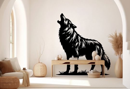 Discover Wolf Wall Decal, Animal Wall Art Sticker for Wolf Lover Bedroom & Room Decor