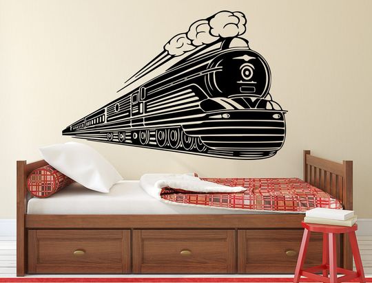 Discover Train Wall Decal Art Kids Playroom Bedroom Nursery Vinyl Wall Decor