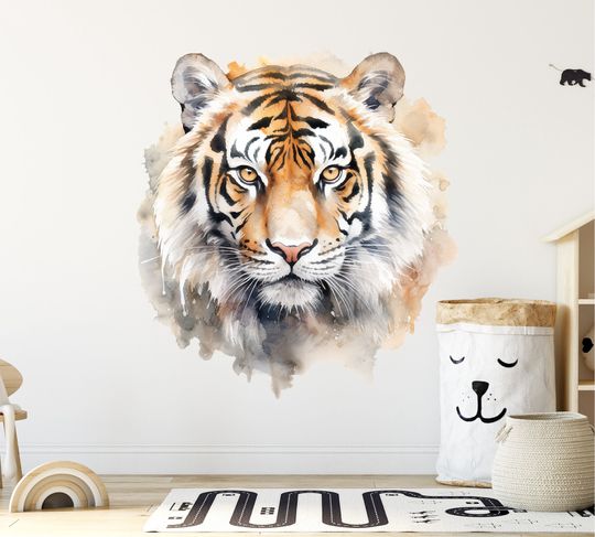 Discover Bengal Tiger Wall Decal - Exotic Animal Theme Decor - Striking Tiger Wall Art