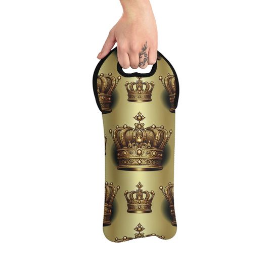 Discover Elegant Crown Wine Tote Bag - Queen Birthday Gift, Bridal Shower Accessory