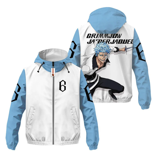 Discover Grimmjow Jaegerjaquez Anime Windbreaker Jacket, Anime Windbreaker Jackets
