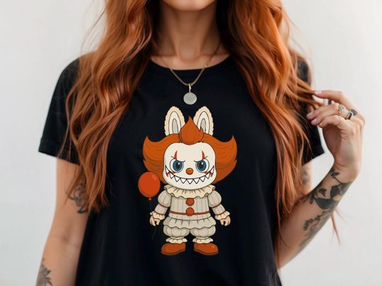 Discover Labubu as Pennywise T-Shirt, Horror Movie It Tee