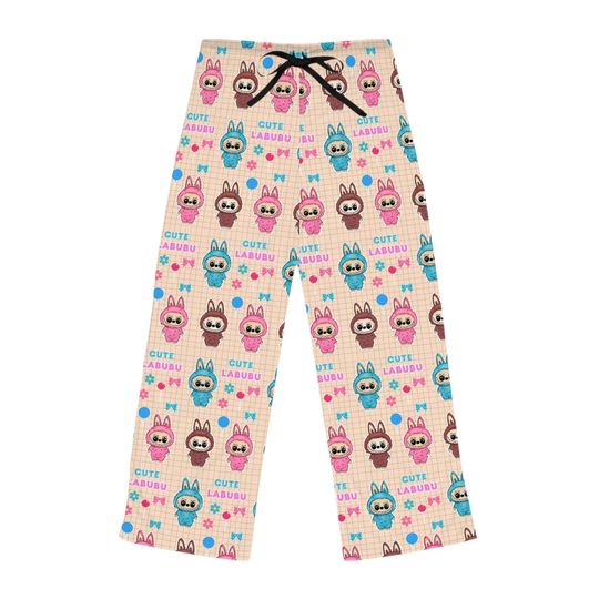 Discover Labubu Pajama Pants | Cozy Loungewear for Cat Lovers, Relaxing Nights, Fun Sleepwear, Gift Idea, Cute Animal Print