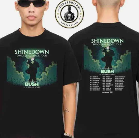 Discover shine down Dance Kid Dance Tour 2025 With Bush And Morgan Wade 2 Sided T-Shirt