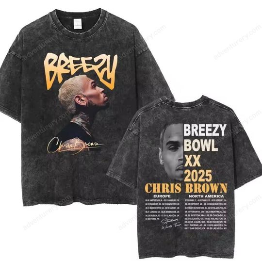 Discover Vintage Breezy Bowl XX Tour Tee Chris Brown Hip Hop Street
