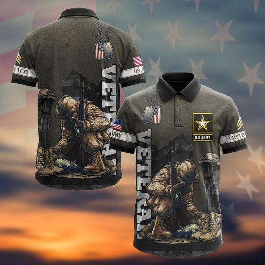 Discover Customized US AM Veteran Polo Shirt