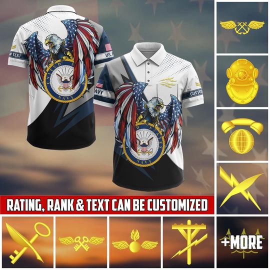 Discover Customized Navy Ratings Polo Shirt