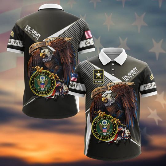 Discover Custom US Eagle Military Polo Shirt