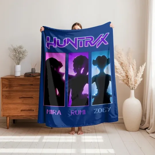 Discover Cute Kpop Demon Hunter Blanket,Kpop Fun Gift,Cozy K-Pop Demon Hunters Huntrix