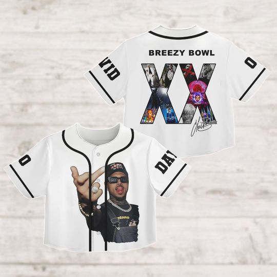 Discover Personalized Chris Brown Breezy Bowl XX Crop Top Baseball Jersey, Breezy Bowl 2025 Jersey Shirt, Chris Brown Merch