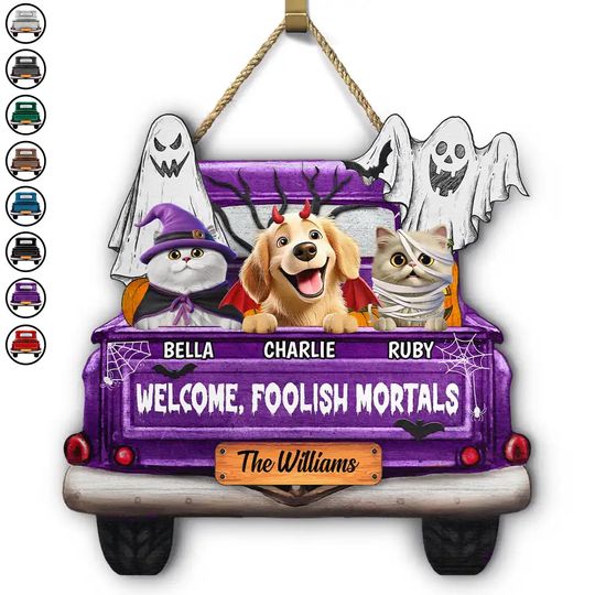 Discover Welcome Foolish Mortals - Personalized Custom Shaped Wood Sign