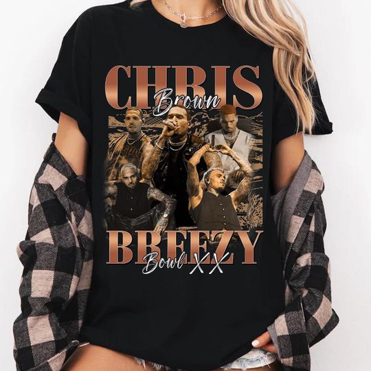 Discover Chris Brown Tour Breezy Bowl XX Shirt, Concert Retro 2025 Shirt, Chris Brown Shirt