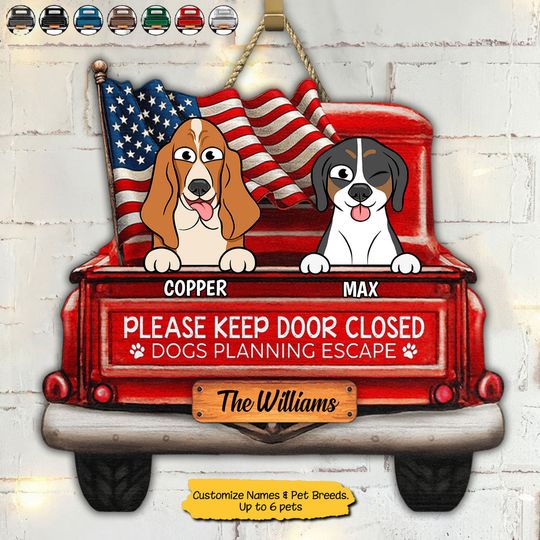 Discover Cats/Dogs Planning Escape Truck - Personalized Shaped Wood Sign