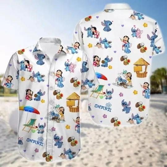 Discover Lilo And Stitchh Ohana Summer Beach Vacation Hawaiian Shirt 3D