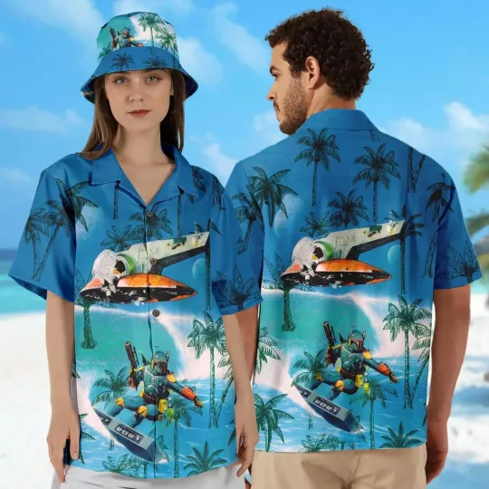 Discover Starr Warss Summer Vacation Hawaii Shirt, Boba Fett Button Up Hawaiian Shirt 3D