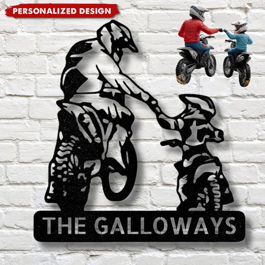 Discover Personalized Father and Son Motocross Metal Wall Sign-Father’s Day Gift
