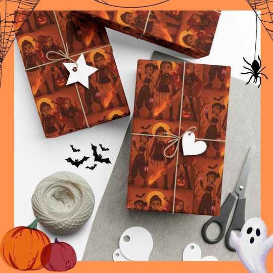 Discover Wrapping Paper, Kpop Demon Hunter Huntrix Girls Rumi Zoey Mira Halloween Theme Gift Wrap Papers, Korean Pop Idol Fans