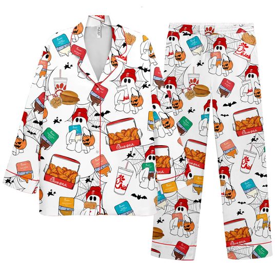 Discover Halloween Chicken Nuggets Satin Pajamas Set, Chick-Fil-A Sleepwear