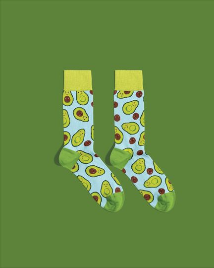 Discover Happy Avocado Socks  Fun Avocado Pattern Cotton Socks | Gift for Food Lovers & Avocado Enthusiasts