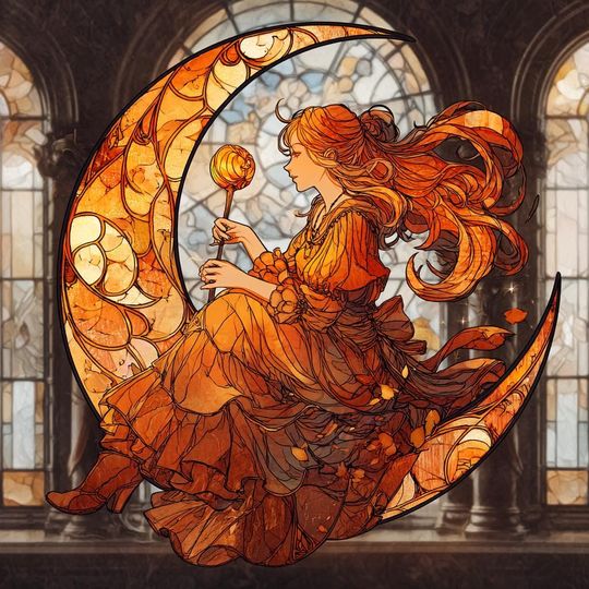 Discover Autumn Witch Acrylic Suncatcher  Pumpkin Halloween Moon Window Hanging Decoration - witch art Suncatcher, moon suncatcher