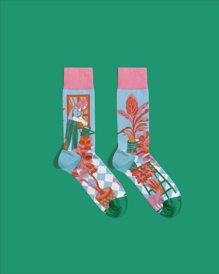 Discover Watering Plants Socks | garden socks | green fingers socks | plants lover socks | Banana Socks
