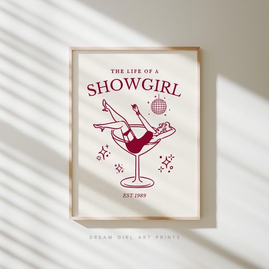 Discover Life of Showgirl Martini Lovers Gift Song Lyric Poster