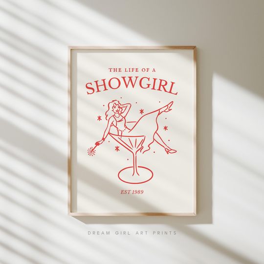 Discover Life of Showgirl Martini Lovers Gift Song Lyric Poster