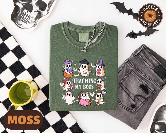 Discover Teaching My Boos Halloween Teacher Shirt, Spooky Classroom Tees, Cute Ghost Teacher T-shirt