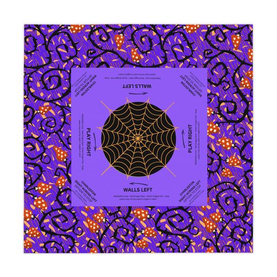 Discover Halloween Mahjong Mat, Purple Poison Thorns, Spider Web Design, Beginner-Friendly Instructions