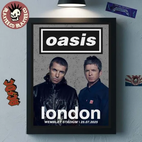 Discover Oasis Live 25 London July 25 2025 Wembley Stadium Concert Poster