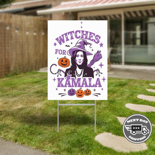 Discover Kamala Harris Halloween Yard Sign, Witches for Kamala