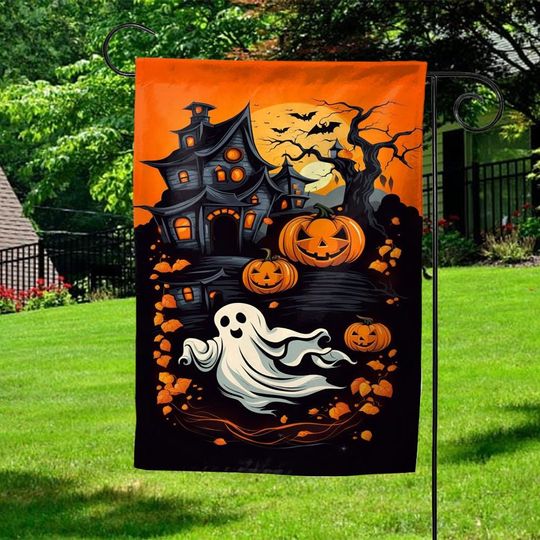 Discover Ghost Halloween Garden Flag, Halloween Ghost Flag, Happy Halloween Flag, Outdoor Decor, Halloween Home Decor D2JE23