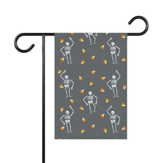 Discover Slightly Subtle Spooky Skeleton Garden Flag