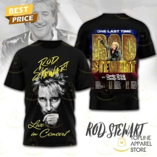 Discover Rod Stewart Live In Concert One Last Time 3D T-Shirt Gift For Fan All