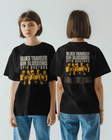 Discover Blues Traveler Gin Blossoms Spin Doctors Tour 2025 Concert T–Shirt 