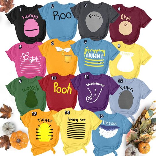 Discover Pooh And Friends Matching Shirt, Halloween Costume For Family Group T Shirt